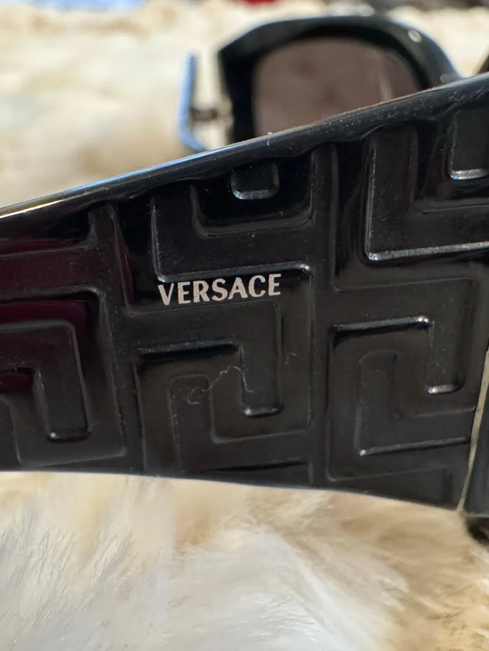 Versace Women's Black Sunglasses with Signature Temple